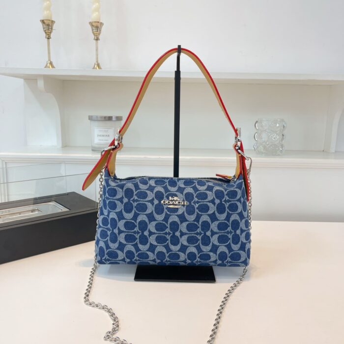 Coach Denim Fashion Chain Shoulder Bag - Image 1