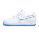 Nike Air Force 1 '07 Low White and Blue Low Top Trainers - Image 2