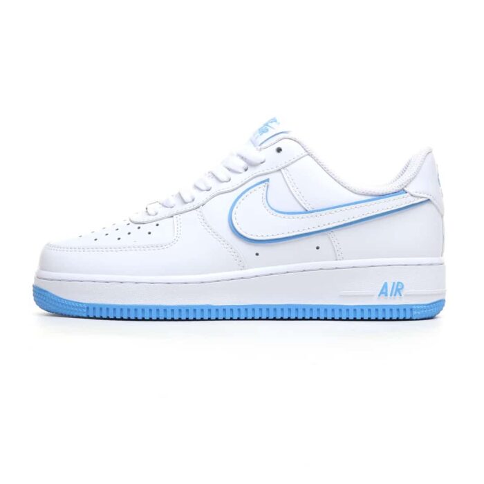 Nike Air Force 1 '07 Low White and Blue Low Top Trainers - Image 2