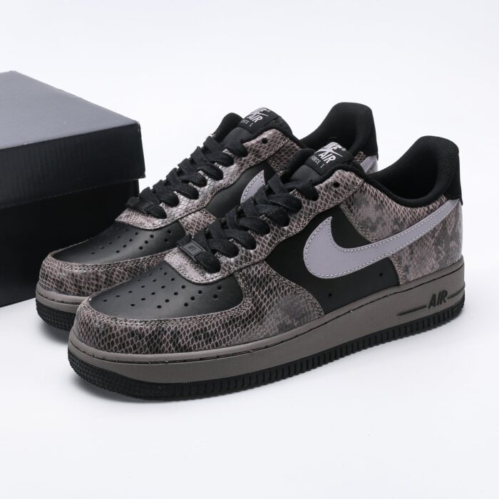 Nike Air Force 1 '07 Black Grey Low Top Sneakers - Image 1