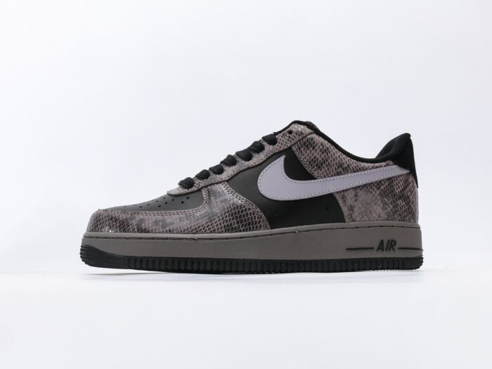 Nike Air Force 1 '07 Black Grey Low Top Sneakers - Image 2