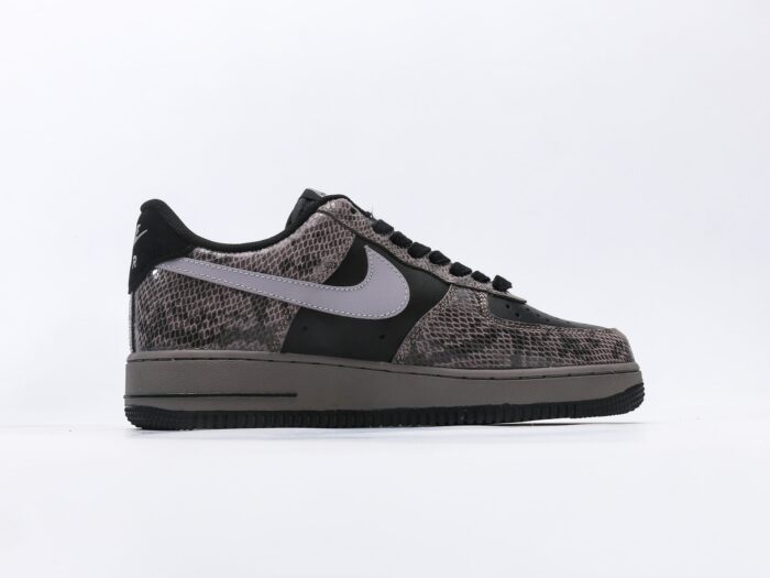 Nike Air Force 1 '07 Black Grey Low Top Sneakers - Image 3