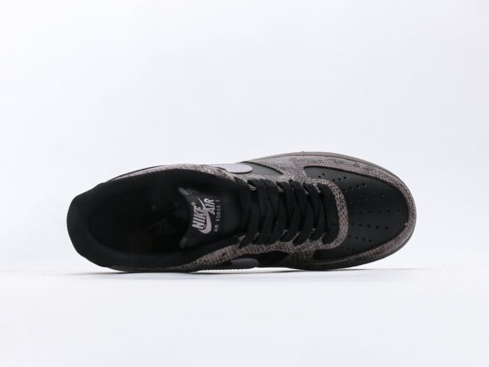 Nike Air Force 1 '07 Black Grey Low Top Sneakers - Image 4