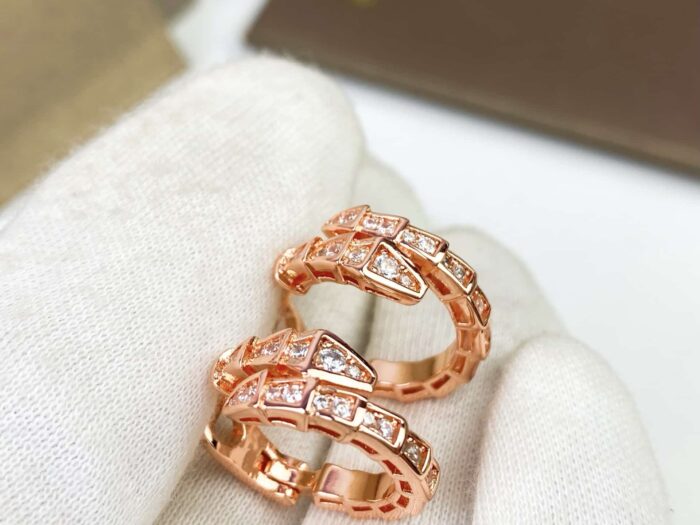 Bulgari New Full Diamond Snake Earrings - Image 5