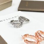 Bulgari New Full Diamond Snake Earrings