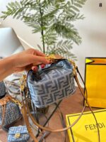 Fendi Classic Pattern Lunch Bag With Foldable Gift Box Packaging And Adjustable Shoulder Straps, Non-Structured Design With Large Capacity - Image 6