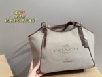 Coach Canvas Tote With Snap Button Design – A Versatile And Fashionable Handbag. - Image 5