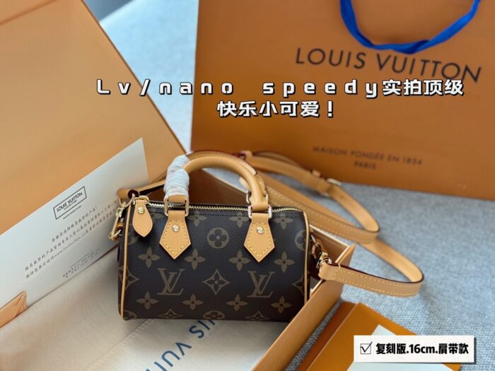 Louis Vuitton Speedy Nano Vintage Pattern Removable Adjustable Shoulder Strap Women'S Handbag - Image 1