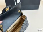 Chanel Classic Black And Gold Sheepskin Golden Ball Square Fat Bag - Image 7