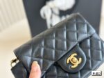 Chanel Classic Black And Gold Sheepskin Golden Ball Square Fat Bag - Image 9