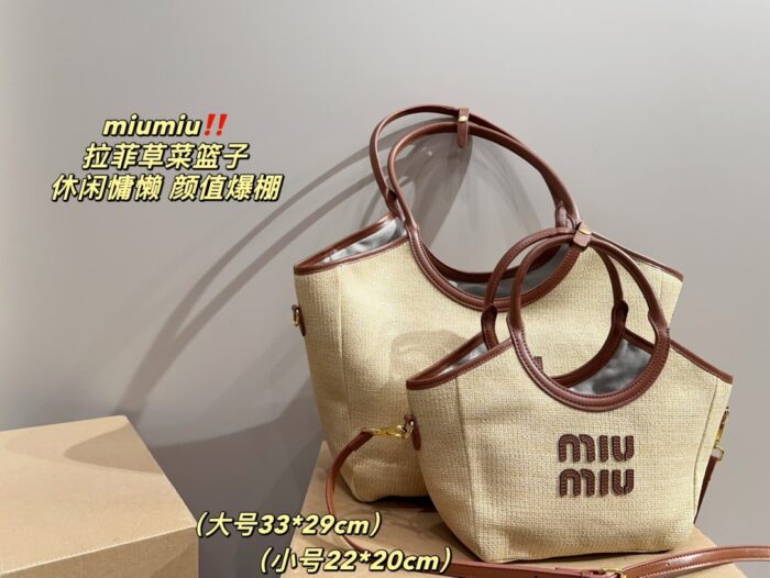Miumiu Raffia Woven Basket Bag - Elegant Summer Edition - Image 2