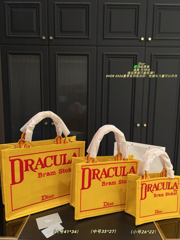 Dior 2026 Summer Collection Dracula Monogram Tote Bag - Image 1