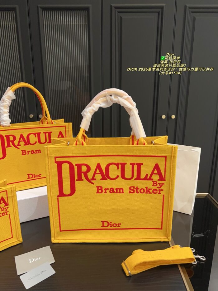 Dior 2026 Summer Collection Dracula Monogram Tote Bag - Image 2