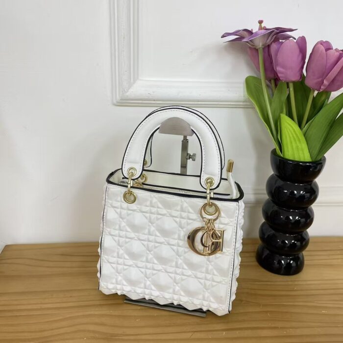 Dior Multi-Color Diamond Grid Handbag - Image 7