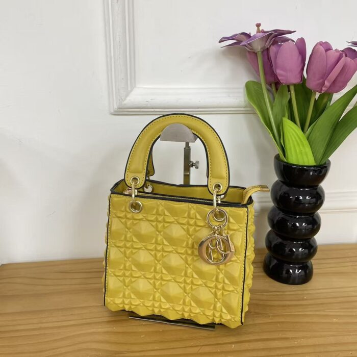 Dior Multi-Color Diamond Grid Handbag - Image 4