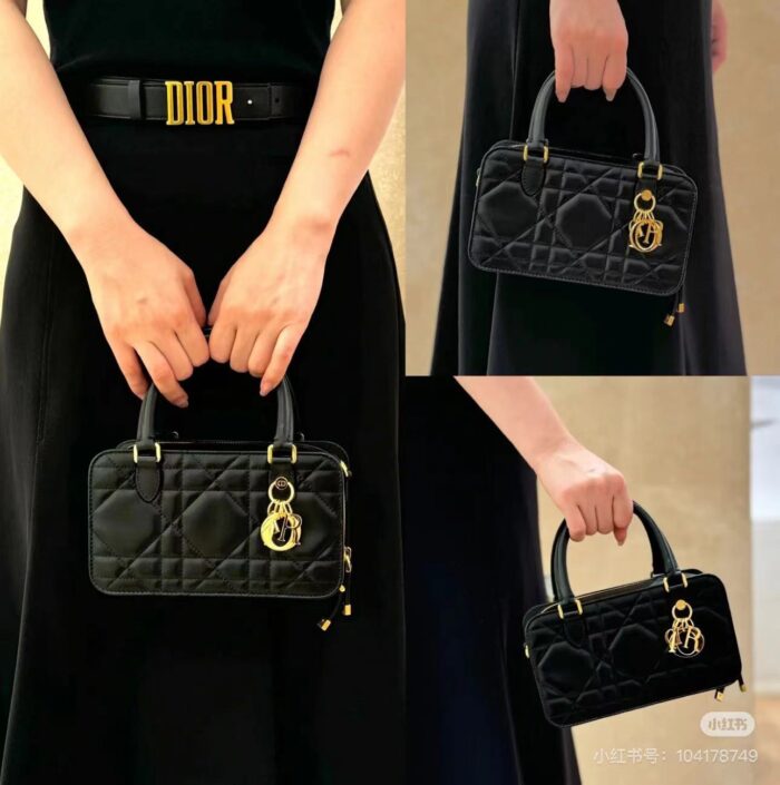 Dior Fashion Black Diamond Quilted Handbag - Image 3