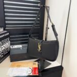 Yves Saint Laurent Black and White Bicolour Classic Underarm Bag - Image 3