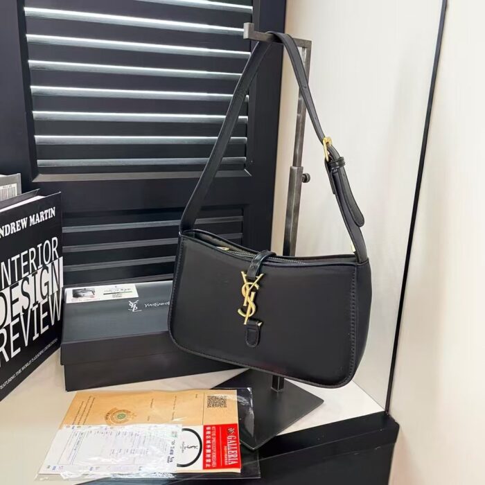 Yves Saint Laurent Black and White Bicolour Classic Underarm Bag - Image 3