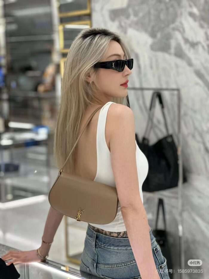 Yves Saint Laurent Classic Monochrome Shoulder Bag in Black, White and Brown - Image 2