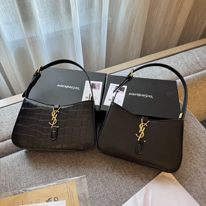 Yves Saint Laurent Crocodile-patterned minimalist leather underarm bag - Image 2