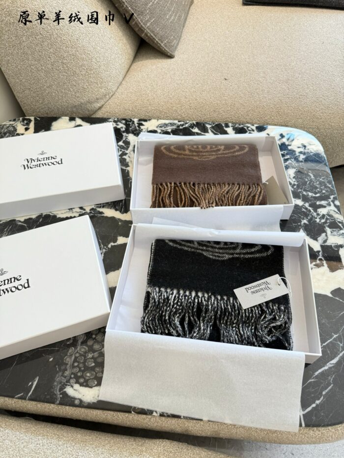 Vivienne Westwood New Saturn Narrow Cashmere Scarf - Image 1