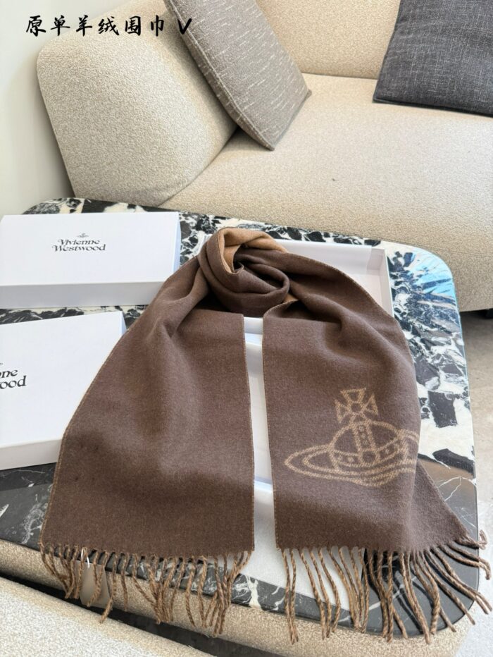 Vivienne Westwood New Saturn Narrow Cashmere Scarf - Image 5