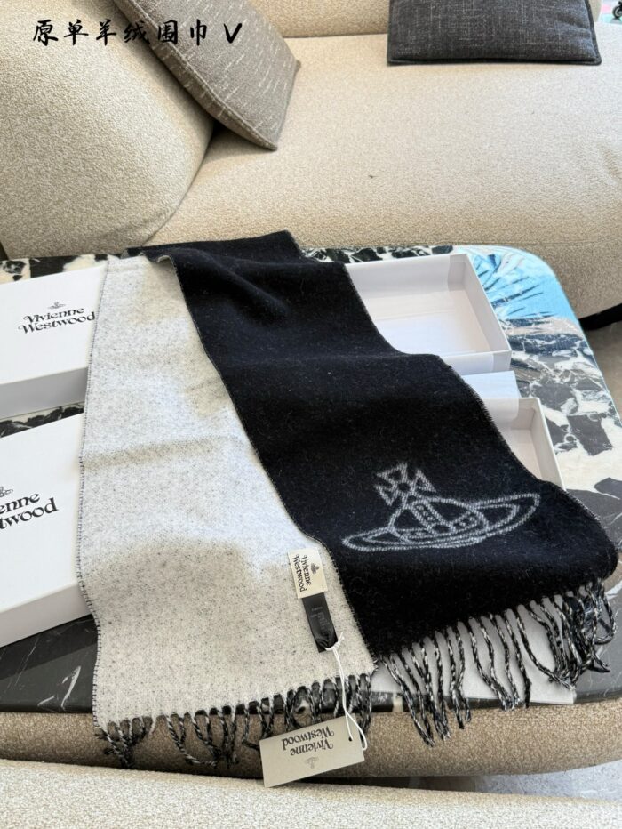 Vivienne Westwood New Saturn Narrow Cashmere Scarf - Image 6