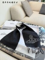 Vivienne Westwood New Saturn Narrow Cashmere Scarf - Image 8