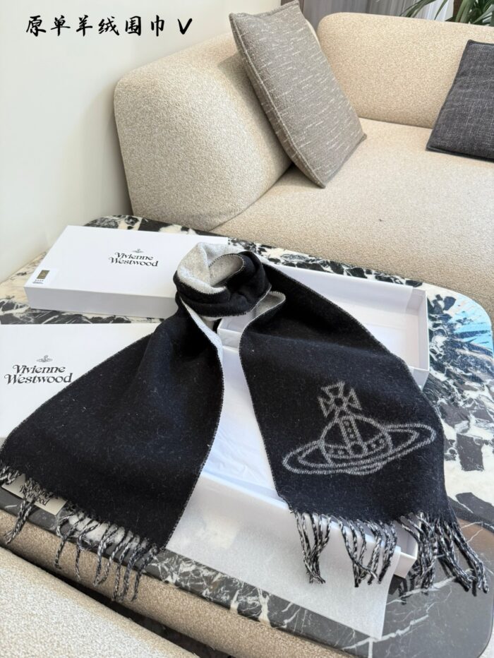 Vivienne Westwood New Saturn Narrow Cashmere Scarf - Image 8