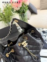 Chanel 25 Bag 25Ss Black & Gold Grained Calfskin Two-Tone Chain Hobo Bag - Image 7