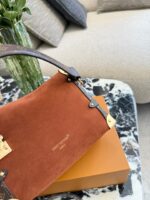 Louis Vuitton Low Key Collection Side Trunk Mm Vintage Trunk-Shaped Suede Woven Chain Strap Handbag - Image 7
