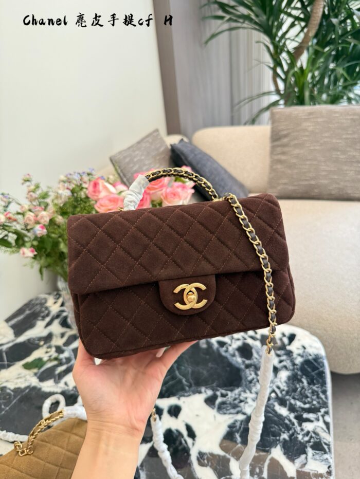 Chanel Suede Double C Wristlet Cf Chain Bag - Image 2