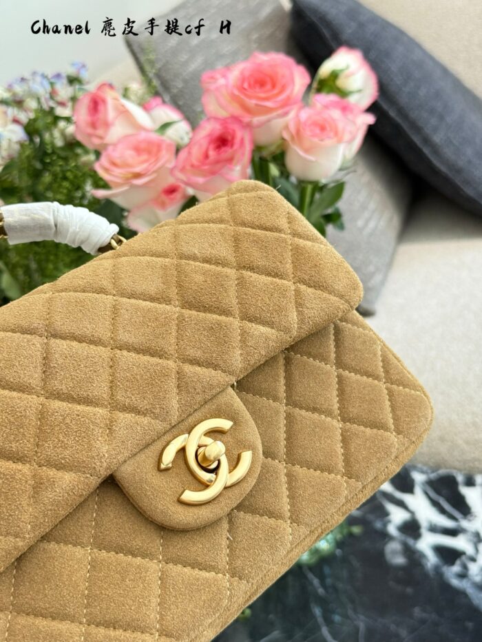 Chanel Suede Double C Wristlet Cf Chain Bag - Image 4