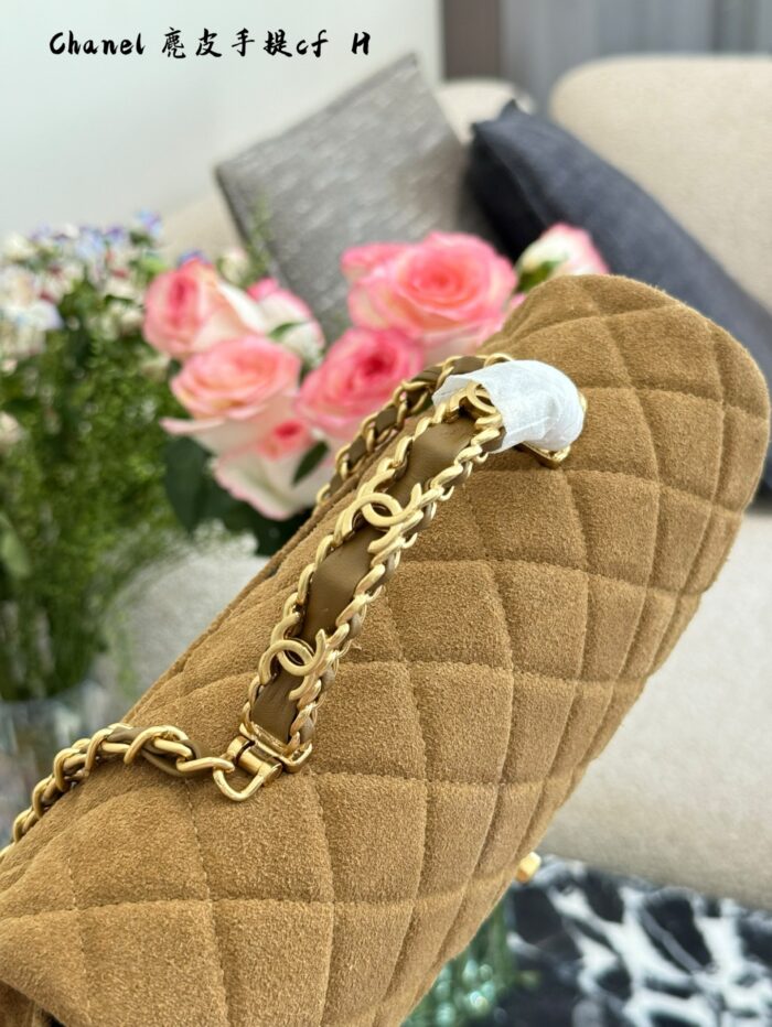 Chanel Suede Double C Wristlet Cf Chain Bag - Image 5