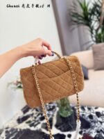 Chanel Suede Double C Wristlet Cf Chain Bag - Image 8