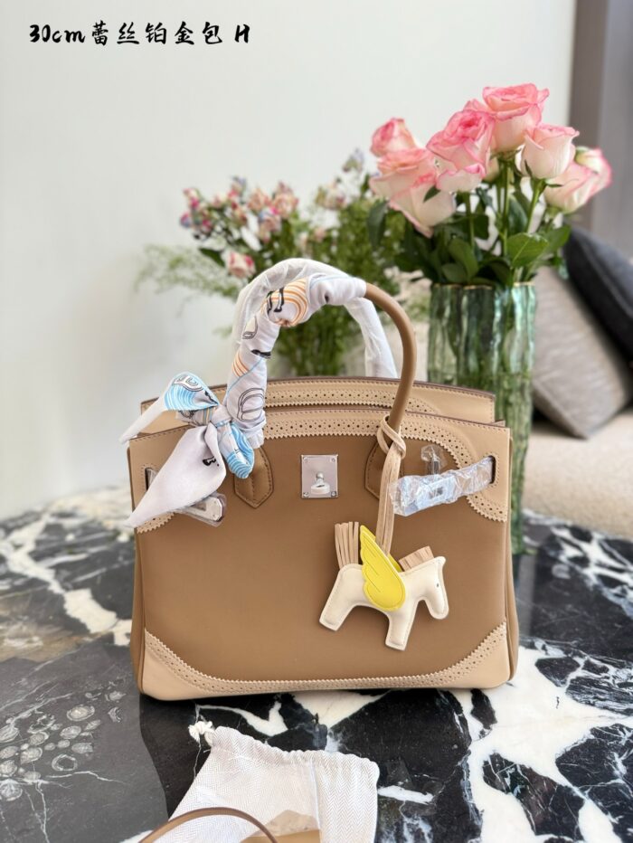 Hermès Birkin Lace Edition Grey Swift Leather Exuding Feminine Charm - Image 1
