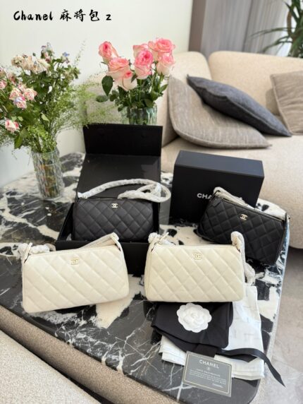 Chanel 25A Mahjong Bag Classic Quilted Pattern Shoulder Or Crossbody Carry Practical And Versatile Complete With Box