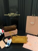 Miu Miu Suede Pencil Case Cylinder Handbag Soft Leather Adorably Cute Ample Capacity - Image 12