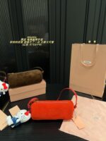 Miu Miu Suede Pencil Case Cylinder Handbag Soft Leather Adorably Cute Ample Capacity - Image 13