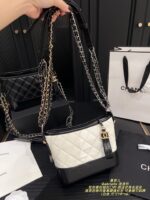 Chanel Gabrielle Black And White Wanderlust Bag Zip Closure Shoulder Or Crossbody Carry Lightweight And Stylish - Image 6