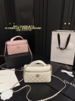 Chanel 25B Star Lp Box Bag With Double C Handles And Crocodile-Embossed Leather