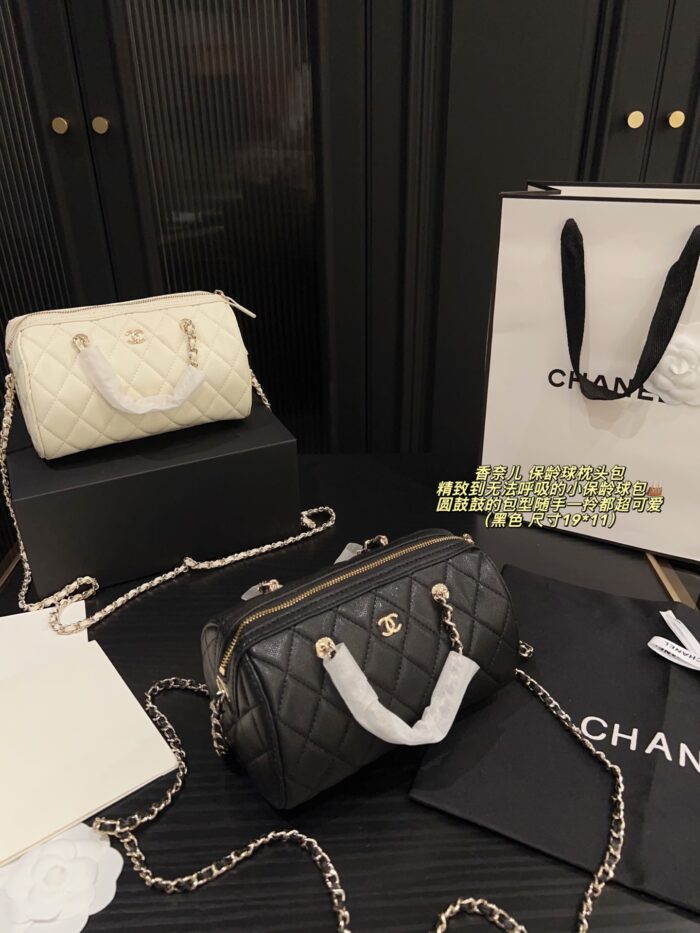 Chanel Bowling Bag: Compact, Plump, Handheld, Crossbody, Detachable Chain Bag - Image 4