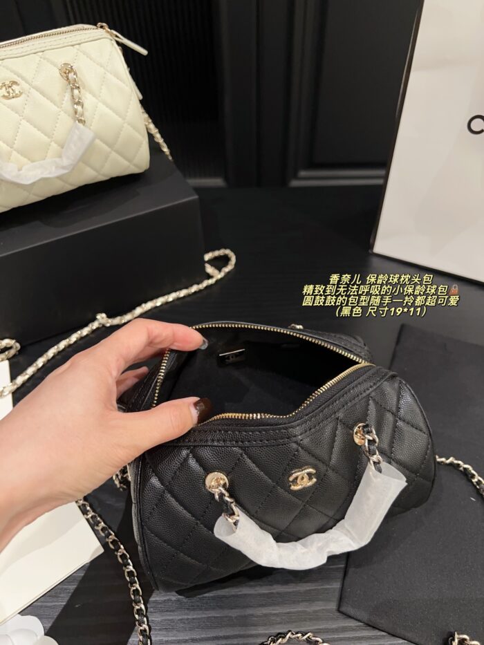 Chanel Bowling Bag: Compact, Plump, Handheld, Crossbody, Detachable Chain Bag - Image 8