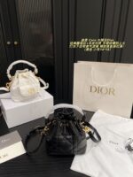 Dior Caro Bucket Bag Classic Cannage Lambskin Generous Capacity Jisoo'S Signature Style - Image 2