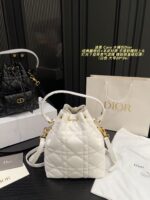 Dior Caro Bucket Bag Classic Cannage Pattern Sheepskin Leather Spacious Capacity Exquisite And Luxurious Jisoo'S Signature Style - Image 3