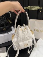 Dior Caro Bucket Bag Classic Cannage Pattern Sheepskin Leather Spacious Capacity Exquisite And Luxurious Jisoo'S Signature Style - Image 4