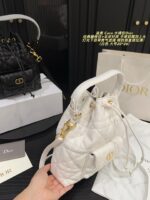 Dior Caro Bucket Bag Classic Cannage Pattern Sheepskin Leather Spacious Capacity Exquisite And Luxurious Jisoo'S Signature Style - Image 9