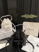 Dior Caro Bucket Bag Classic Cannage Pattern Sheepskin Leather Spacious Capacity Exquisite And Luxurious Jisoo'S Signature Style - Image 10