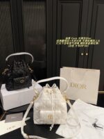 Dior Caro Bucket Bag Classic Cannage Pattern Sheepskin Leather Spacious Capacity Exquisite And Luxurious Jisoo'S Signature Style - Image 11