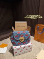 Louis Vuitton X Takashi Murakami Denim Cherry Sunset Underarm Bag